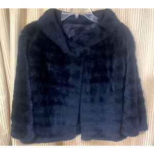 Vintage 1950s Faux Fur Short Jacket Hollywood Glam Sm/Med